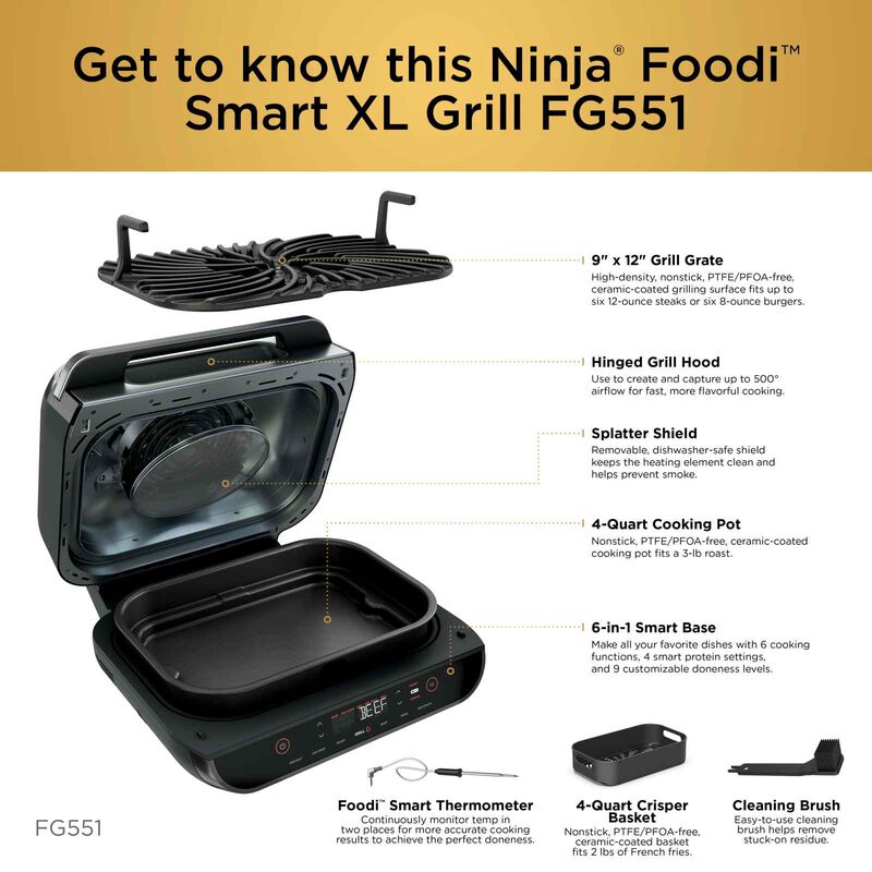 NINJA Foodi Smart Xl Grill (1760w) AG551-image 13