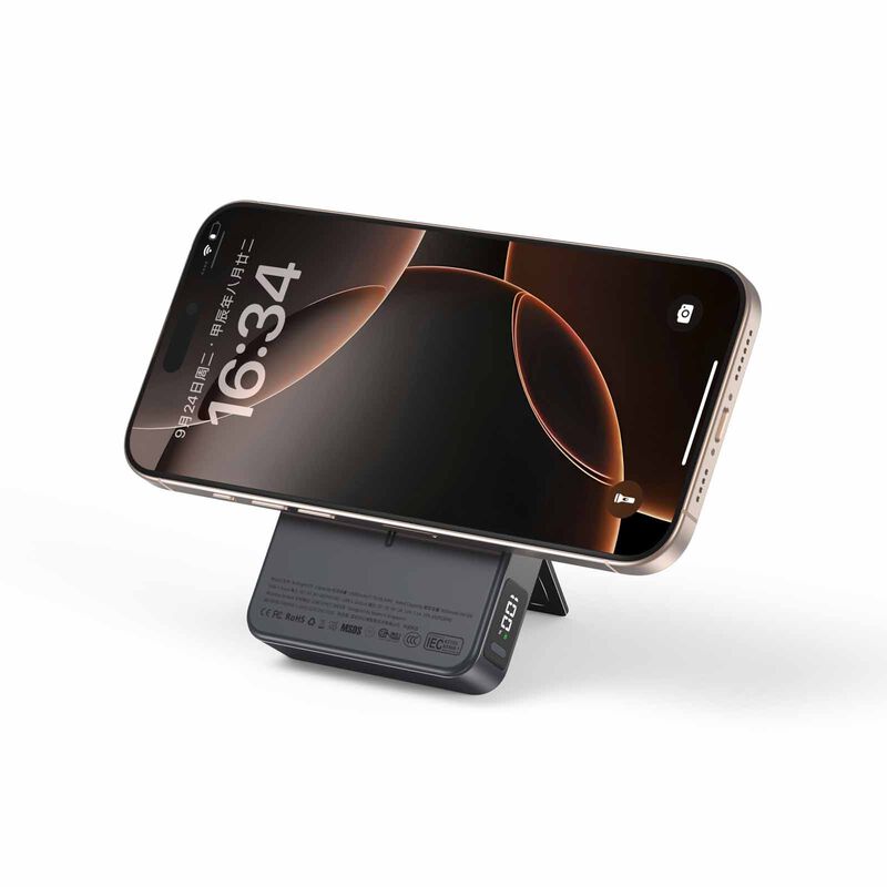 MAZER Ccc Certified Magnetic 15w 10000mah/pd30w With Istand Power Bank-blackgrey M-MAGAIR20-BG-image 9