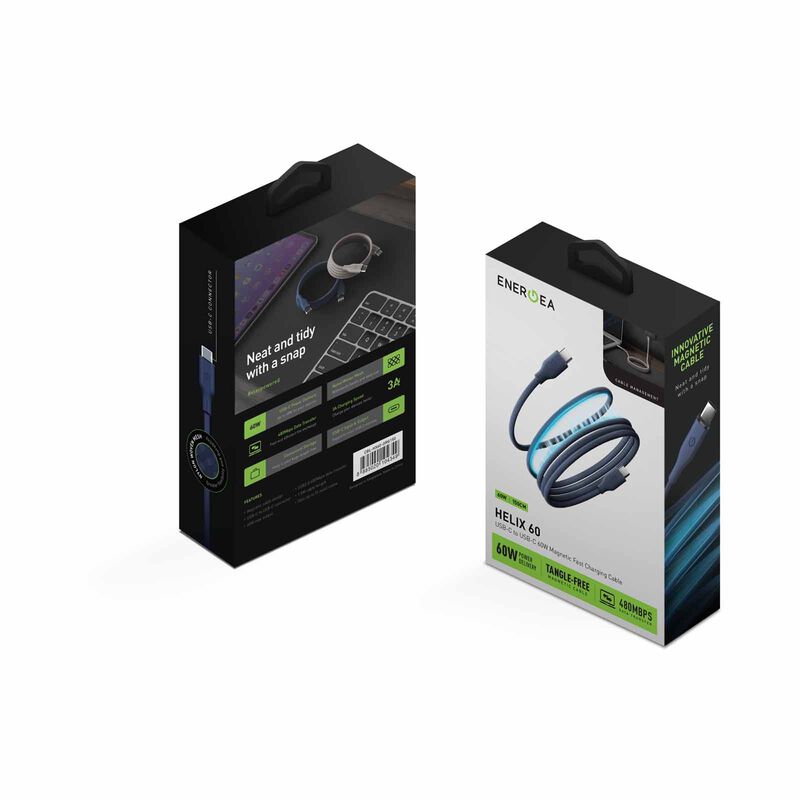 ENERGEA Helix 60 C-c Magnetic Cable 480mbps, 60w 1.5m - Blue CBL-HX60-BLU150-image 2