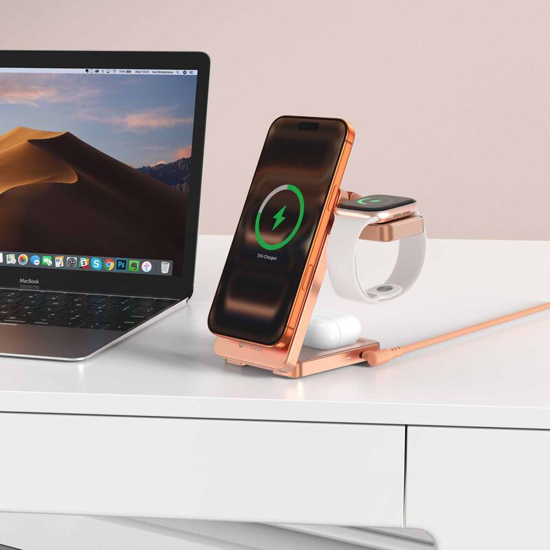 MAZER Qi2.2 25w Foldable 3in1 Total 35w Wireless Charging Stand-sunset Orange M-MAGFOLD07-SO-image 10
