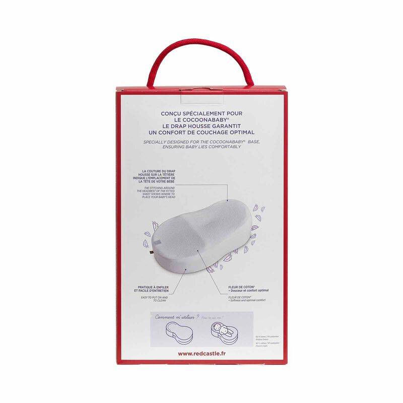 RED CASTLE Fitted Sheet - White (online) COCOONABABY NEST-image 4