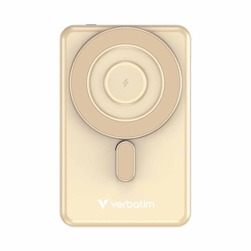 VERBATIM Powerbank Magnetic Wireless Charge 5000mah 2 X C Stand Gold VM32253-image 1