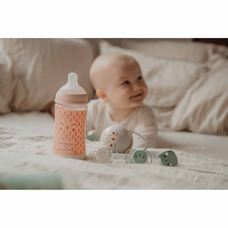 SUAVINEX With Medium Flow Sx Pro Physiological Silicone Teat - Bonhomia Feather Pink (online) 270ML POLYAMIDE PREMIUM BOTTLE-image 2