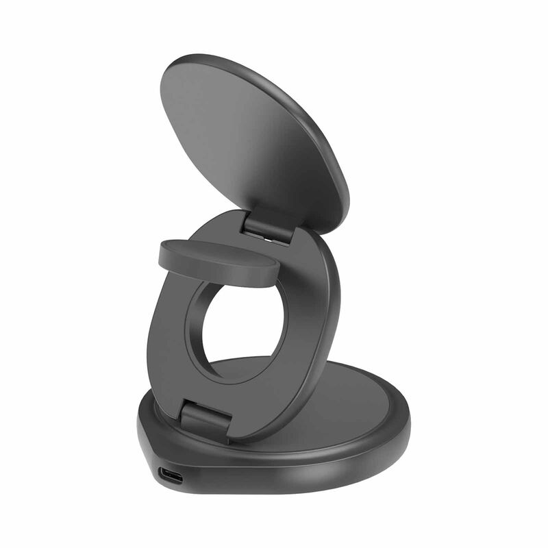 BAZIC Gomag Gyre, 360 Rotating Base 3 In 1 Wireless Charger With Apple Watch And Airpods Charging - Gun GM-GYRE360-GUN-image 2