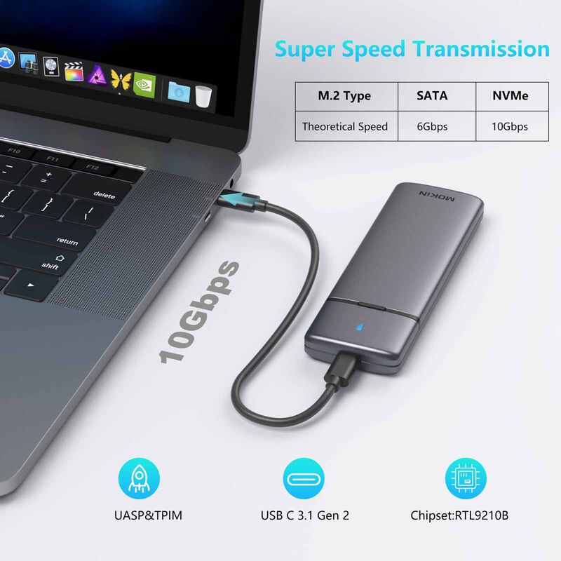 MOKIN M.2 Nvme&ngff Enclosure *support Usb3.1 10gbps MK-SKUD0501-image 4