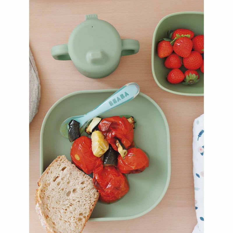 BEABA Suction Plate - Sage Green (online) SILICONE-image 2