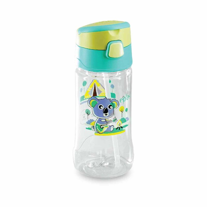 EPLAS Bpa One-touch Kid Bottles W/silicone Straw (450ml) -green EGQP-450-image 1