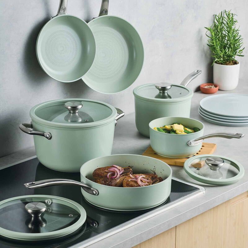 CIRCULON Halo With Laserdefense Ceramic Nonstick 10 Piece Cookware Set - Sage 16155-image 5