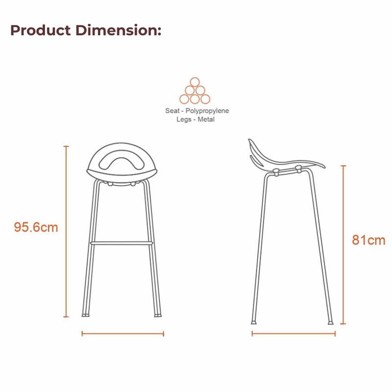 PHOENIX Cocktail High Bar Stool Carrara White 47 X 46 X 96 H Cm COCKTAIL-image 9