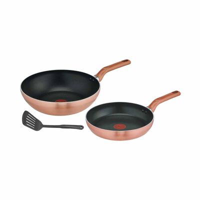 TEFAL Cook & Shine 3pc Cookware Set (fp24 + Wp28 + Spatula) G808S3