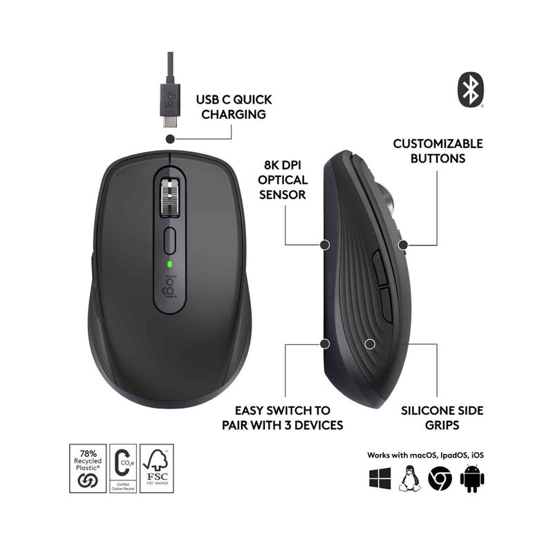 LOGITECH Mx Anywhere 3s Wireless Mouse Graphite 1y 910-006932-image 3