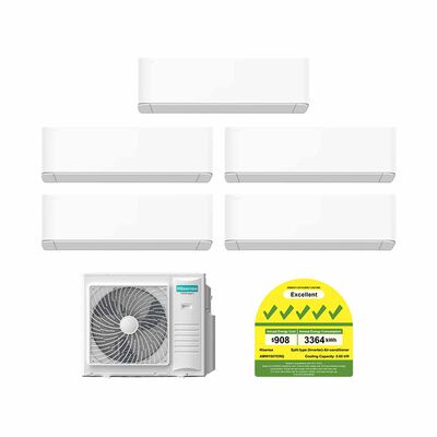 HISENSE Hisense 15kwh Cu System 5 (9000btu X 3, 12000btu X 1, 24000btu X 1) AMW150TERQ+AMS-09TWERUHA00 X 3/AMS-12TWERUHA00/AMS-24TWERUHA00