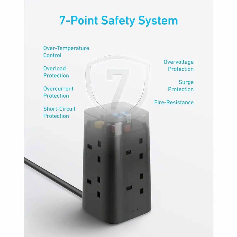 ANKER Tower Extension 12-in-1 Power Strip 20w 8plug A9185 A9185K11-image 8