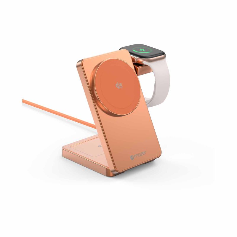 MAZER Qi2.2 25w Foldable 3in1 Total 35w Wireless Charging Stand-sunset Orange M-MAGFOLD07-SO-image 8