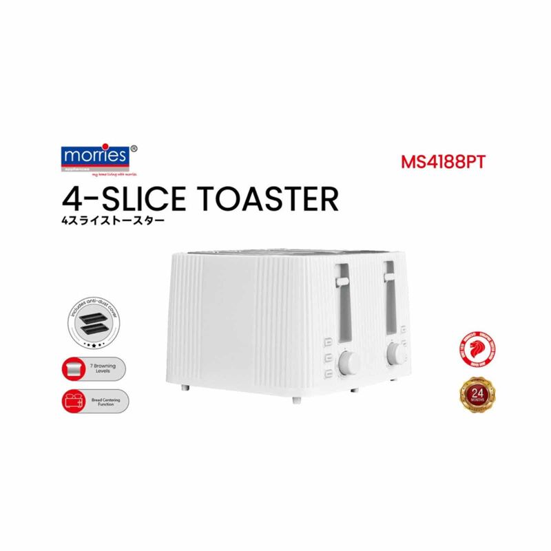 MORRIES 4 Slice Toaster With Dust Cover MS-4188PT-image 4