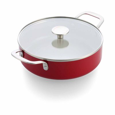 KITCHENAID Aluminium 28cm Covered Skillet - Empire Red KAAM082328