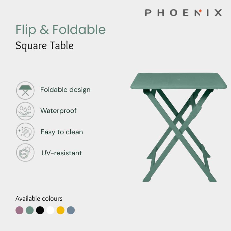 PHOENIX Flip Foldable Square Table Grape Purple70 X 70 X 75.9 Cm FLIP-image 2