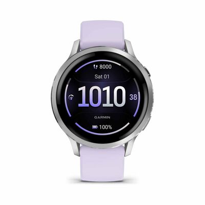 GARMIN Venu 4 - 41mm Silver With Periwinkle Silicone Band GM-010-03013-41