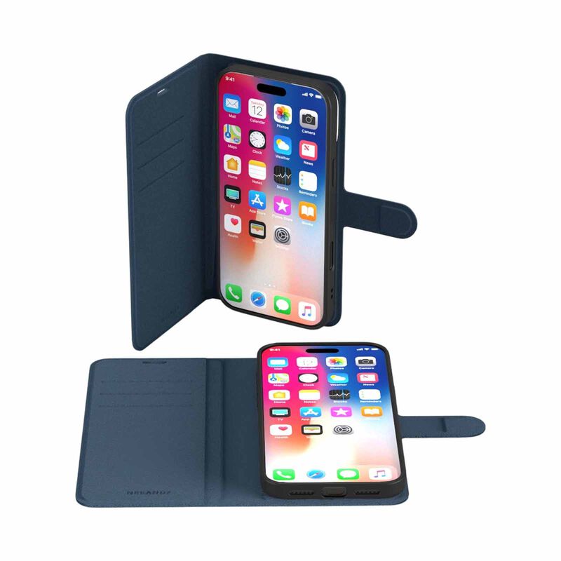 N.BRANDZ Folio Leather Wallet Case For Iphone 17 Pro Max-navy Blue N-FOLIO-IP17PM-NB-image 3