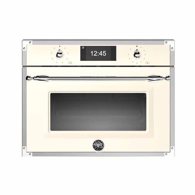 BERTAZZONI 45cm Built-in Combi-microwave Oven (exclude Installation) - Ivory, Chrome Finish F457HERMWTAX