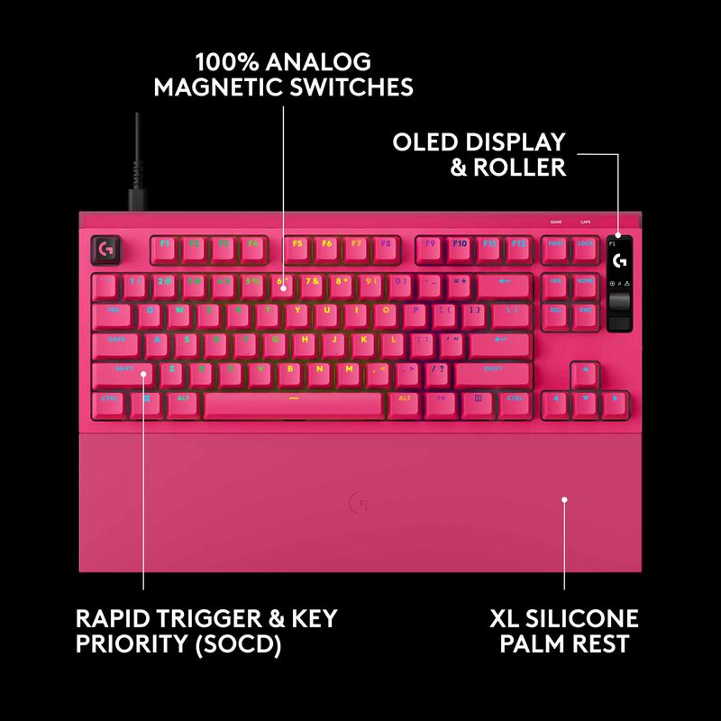 LOGITECH G Pro X2 Rapid Keyboard Analog Swt Pink 920-014114-image 7