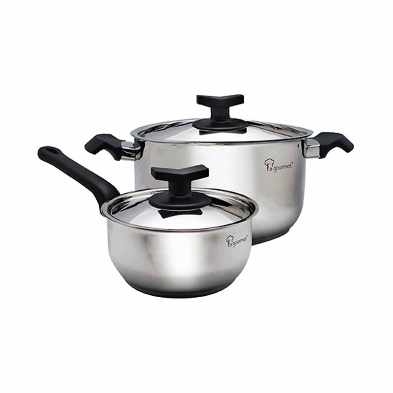 LA GOURMET Elite 2-pc Stainless Steel Cookware Set (16cm Saucepan + 24cm Casserole) LGECP090355-image null