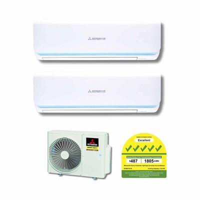MHI Mhi Rocket 2 Series 25k Cu System 2 (12000btu X 2) SCM25YS-W + SRK13YYS-W8 X 2