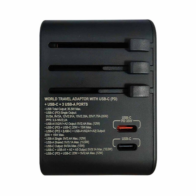 SOUNDTEOH Travel Adaptor With 3 Usb-a + Usb-c Quick Charger TA-355-image 2