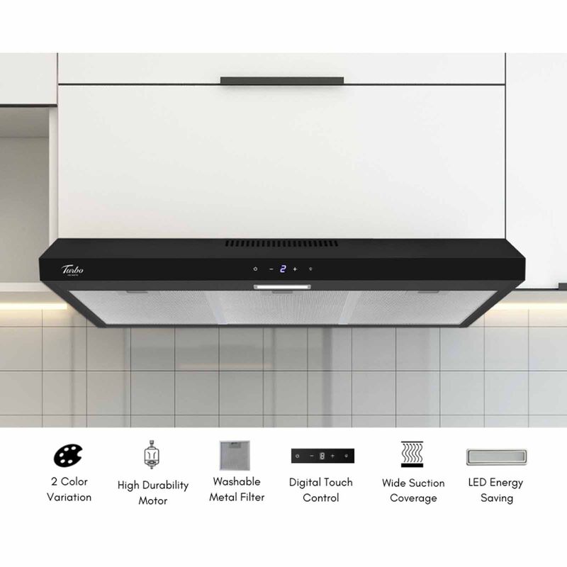 TURBO 90cm Cooker Hood With Touch Button (excl. Install) TM6001-SS-image 2