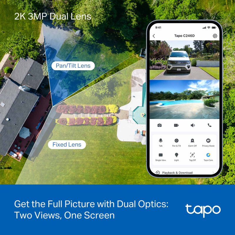 TP LINK Indoor/outdoor Dual Lens Pan/tilt Security Camera TAPO C246D-image 4