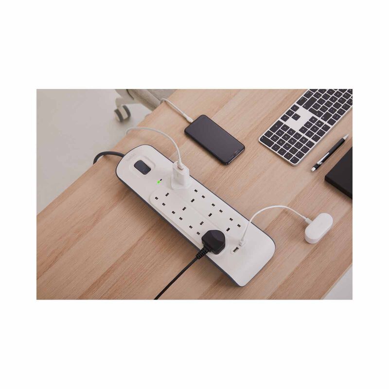 BELKIN 8 Outlets 2m Surge Protection Strip With 2 Usb Ports BSV804SA2M-image 3