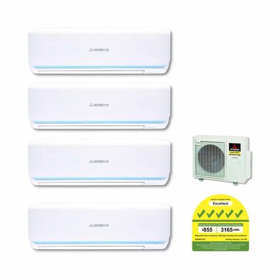 MHI Mhi Rocket Series 40k Cu System 4 (9000btu X 3, 18000btu X 1) SCM40YS-SRK10YYS2-W82-W8X 3 /SRK18YYS-W8