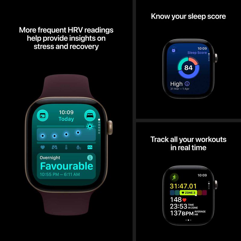 APPLE Watch Series 12 Gps + Cellular 46mm Pearl White Ceramic Case With Sand Sport Band - M/l MJH24X/A-image 6