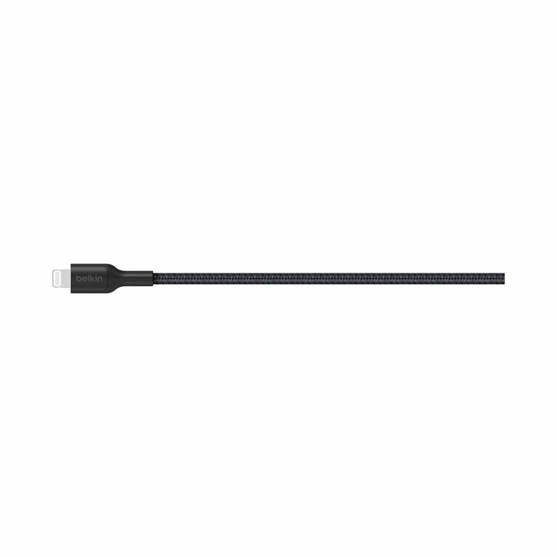 BELKIN Usb-a - Lightning Cable, Braided Pcr, 0.15m, Black CAA020FQ0MBK-image 2