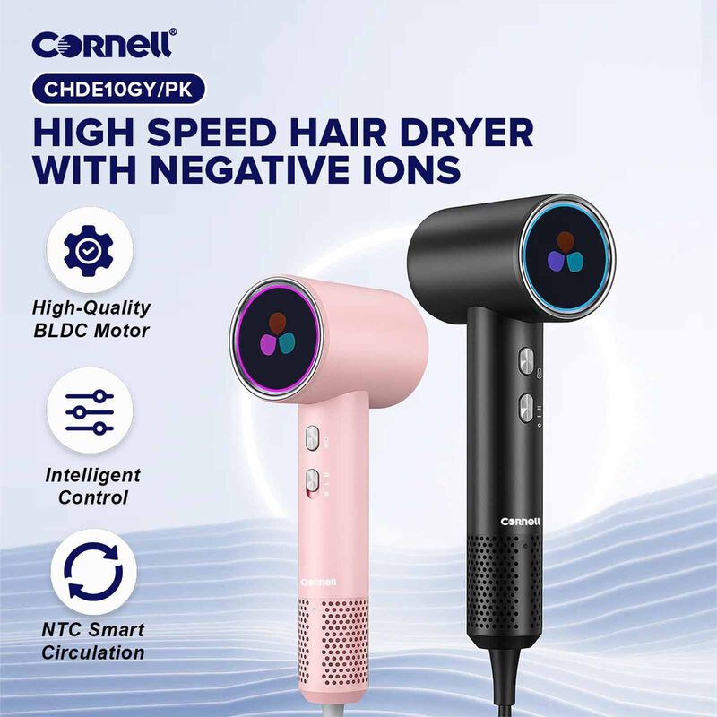 CORNELL High Speed Hair Dryer With Negative Ions - Grey CHDE10GY-image 2
