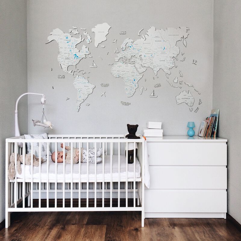 2d Wooden World Map White S ENJOY THE WOOD-image 2