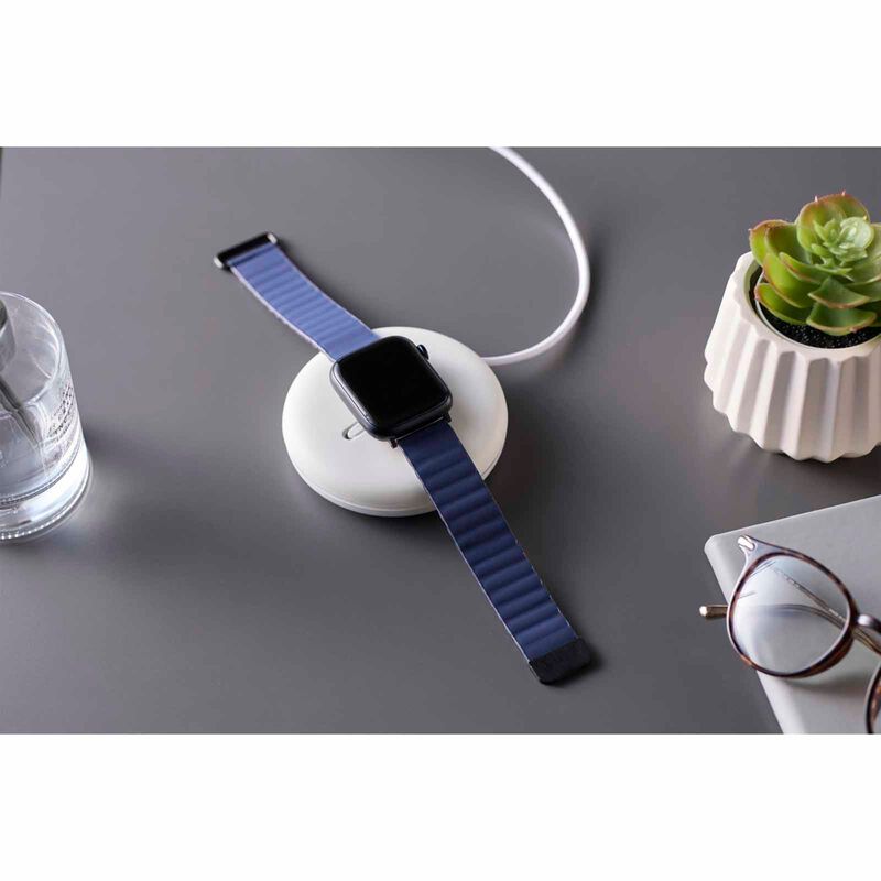 ELECOM Magnetic Soft Leather Apple Watch Band 49/45/44/42mm (navy) AW-45BDLMAGNV-image 5
