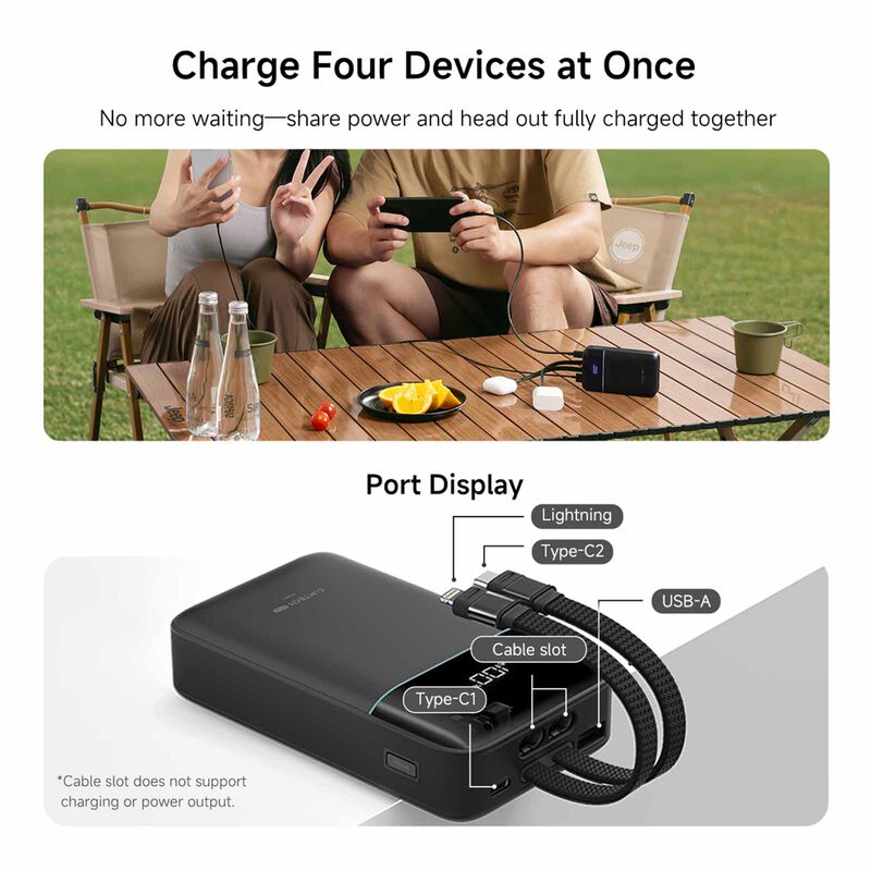 CUKTECH Powerbank 20000mah Pd 40w C+l Cable CKB200NLMXGY-image 5