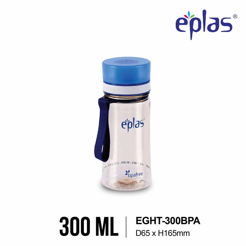 EPLAS Eplas Eght-300bpa (300ml) Clear Bottles - Blue EGHT-300 - BLUE-image 1