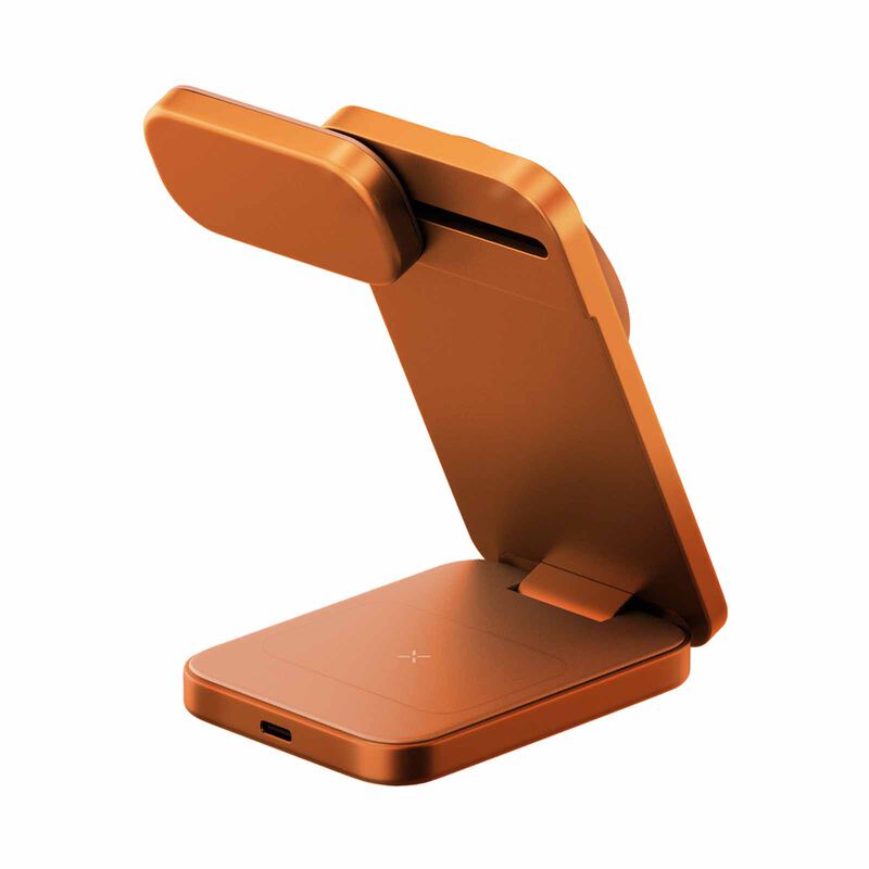 ENERGEA Magtrio 2, 3-in-1 Foldable Qi2 25w Wireless Charger - Orange MAG-TRIO2-ORG-image 3