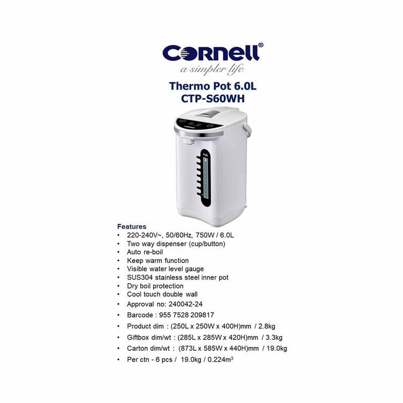 CORNELL Airpots (6.0l) CTPS60WH-image 5