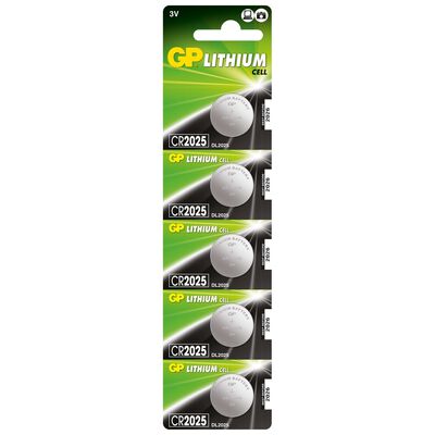 GP Lithium Button (card Of 5) Cr2025 GPPBL2025161