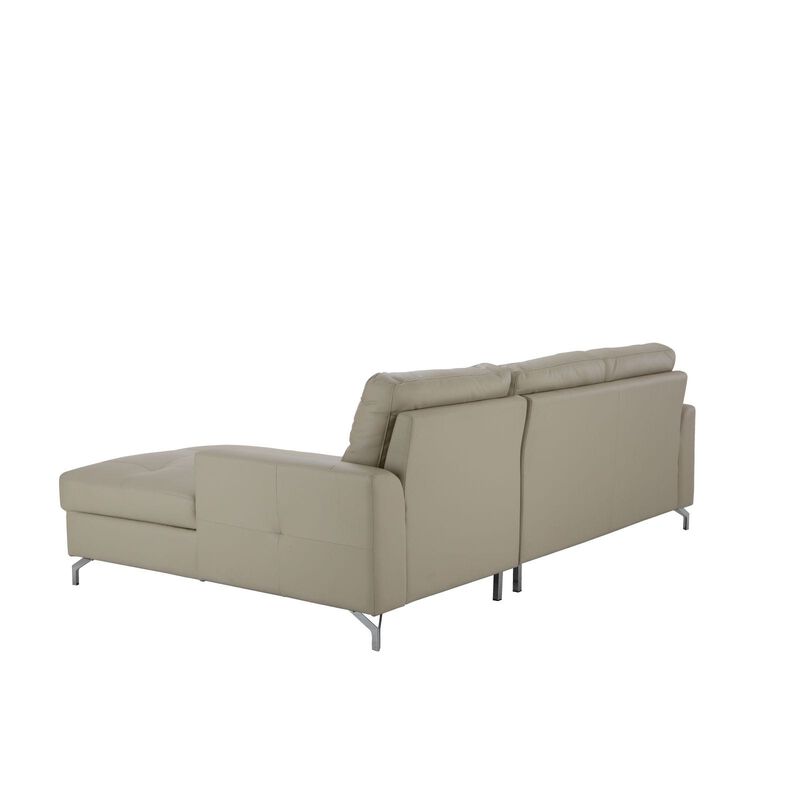 L Shaped (hl) Right Beige Half Leather Sofa DEXTER-image 4