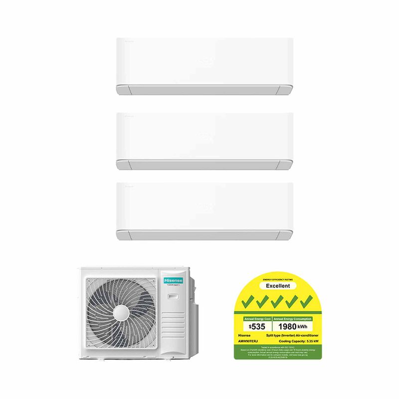 HISENSE Hisense 9kwh Cu System 3 (9000btu X 3) AMW90TERJ+AMS-09TWERUHA00 X 3-image null