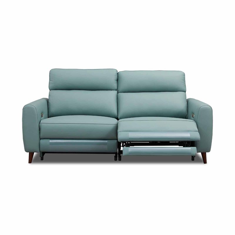 GERBRSI 3rr Seater (hl) Cat A Light Blue Half Leather Sofa NOVA-image 6