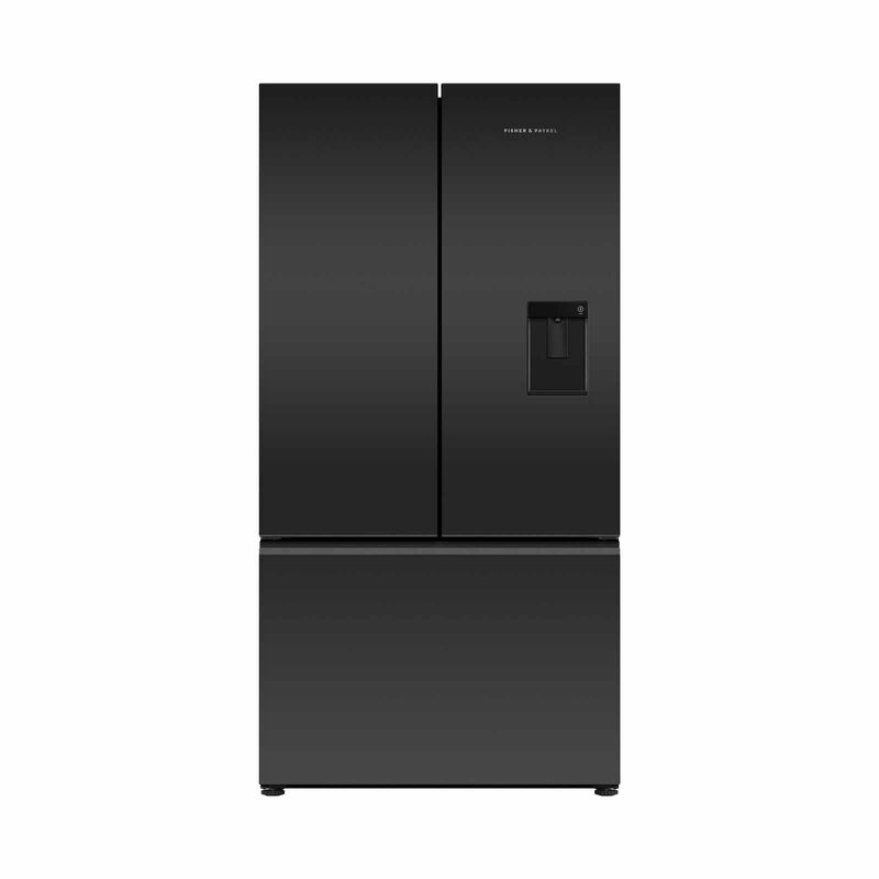 FISHER & P French Door Fridge With Ice & Water (569l)/ ( Black Reccesed Glass ) RF610AZUB7-image 1