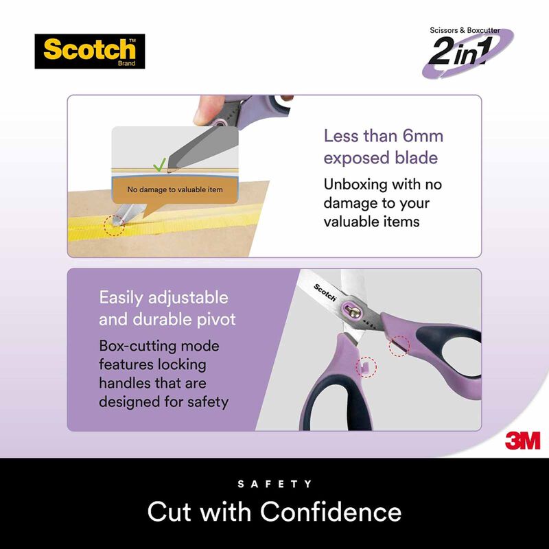 3M SCOTCH Scotch Stainless Steel Unboxing Scissors 7inch, 1487 1487-image 2