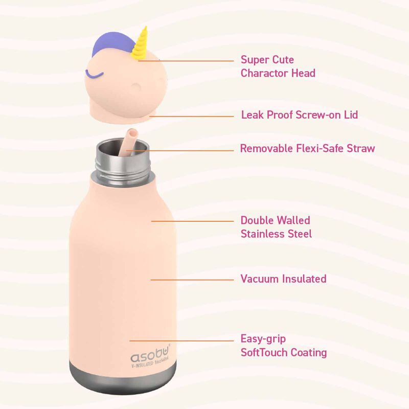 ASOBU Bestie Insul S/s Water Bottle (unicorn W/brush)) ASBV05454-image 3