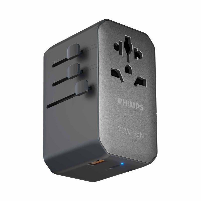 PHILIPS 70w Travel Adapter With Retractable Usb C Cable CHP9004B/97-image 6