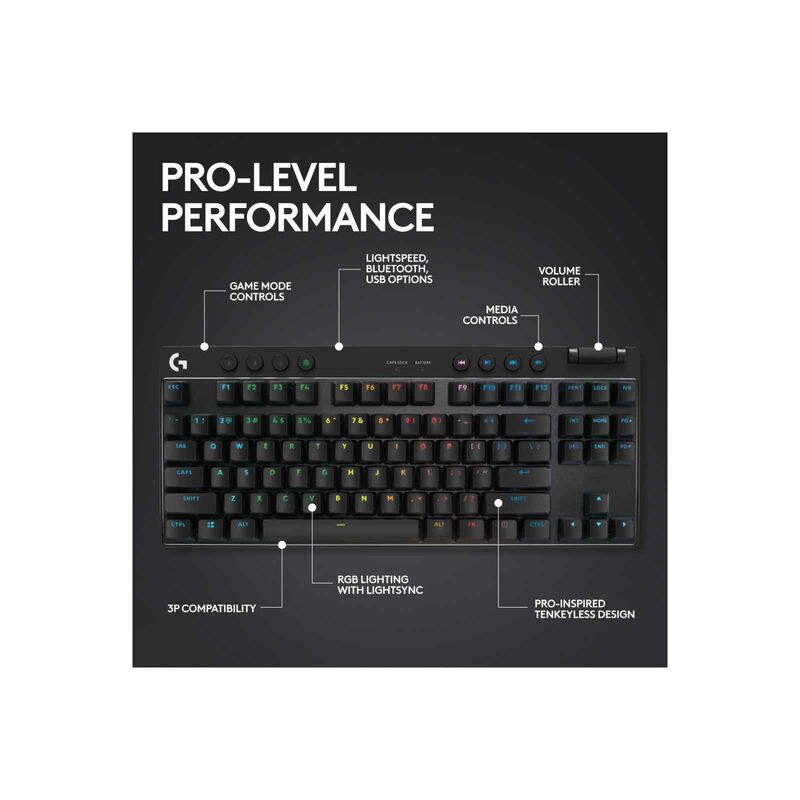 LOGITECH Logi Pro X Tkl Lightspeed Kb Black (gx-brown) 920-012137-image 4